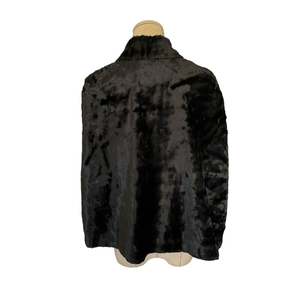 Vintage Black Faux Fur Cape Capelet Wrap Goth Old Hollywood Glam Goth - Picture 6 of 11